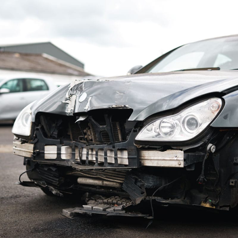 a car that has been involved in an auto accident
